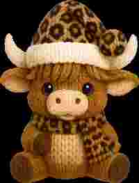 Faux Crochet Leopard Highland Cow