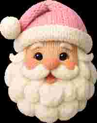 Faux Crochet Pink Santa