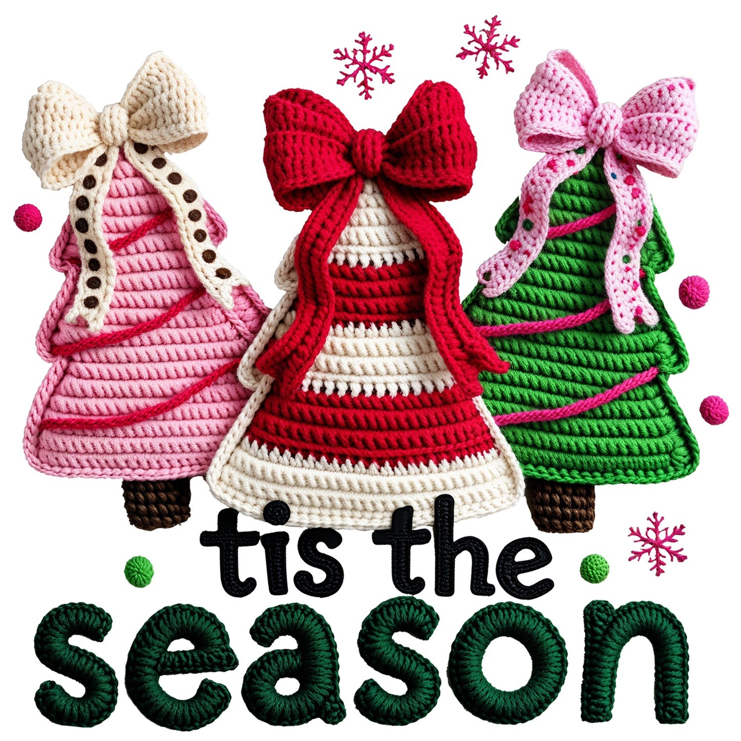 Faux Crochet Tis the Season 3 Trees