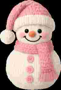 Faux Crochet Snowman Pink