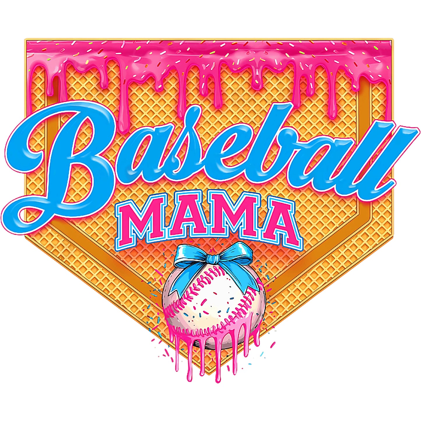 Waffle Diamond Baseball Mama