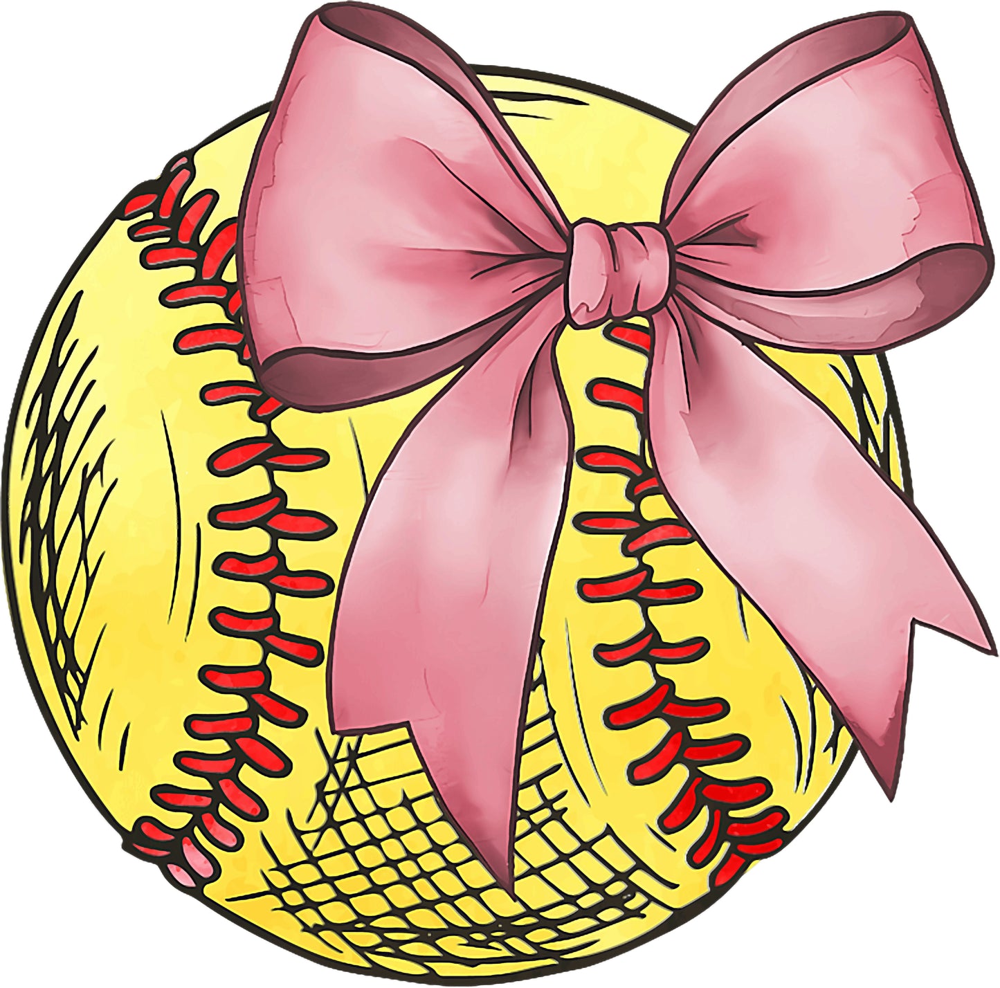 Pink Bow Softball