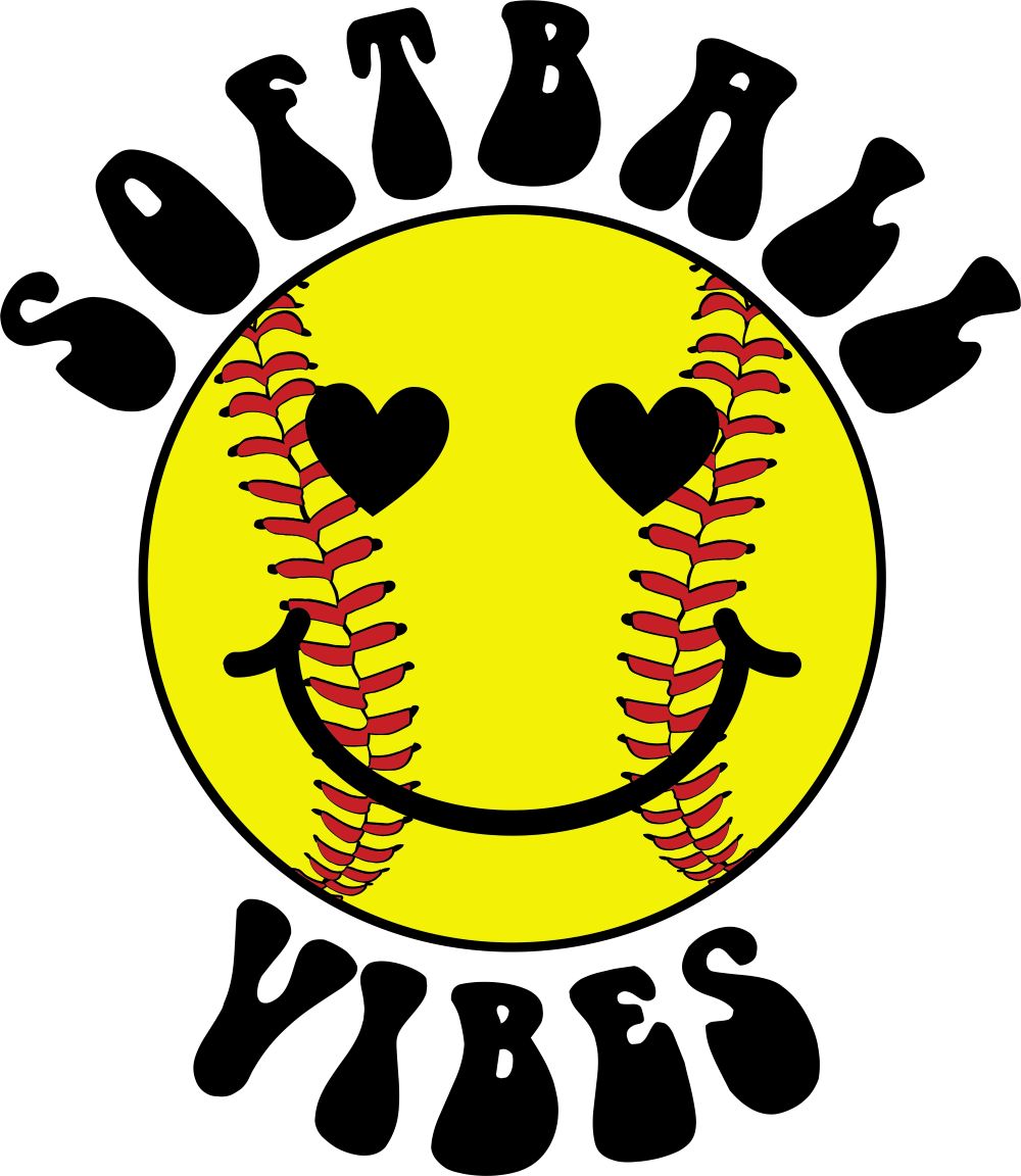 Smile Heart Softball Vibes