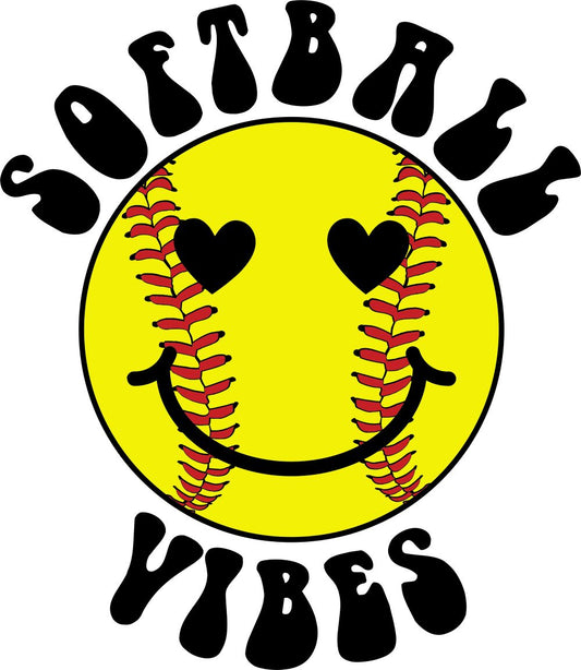 Smile Heart Softball Vibes
