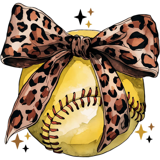 Leopard Bow Softballl
