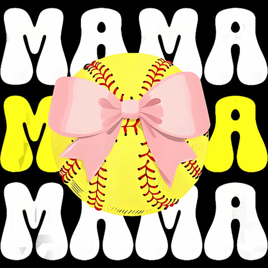 Mama Pink Bow Softball