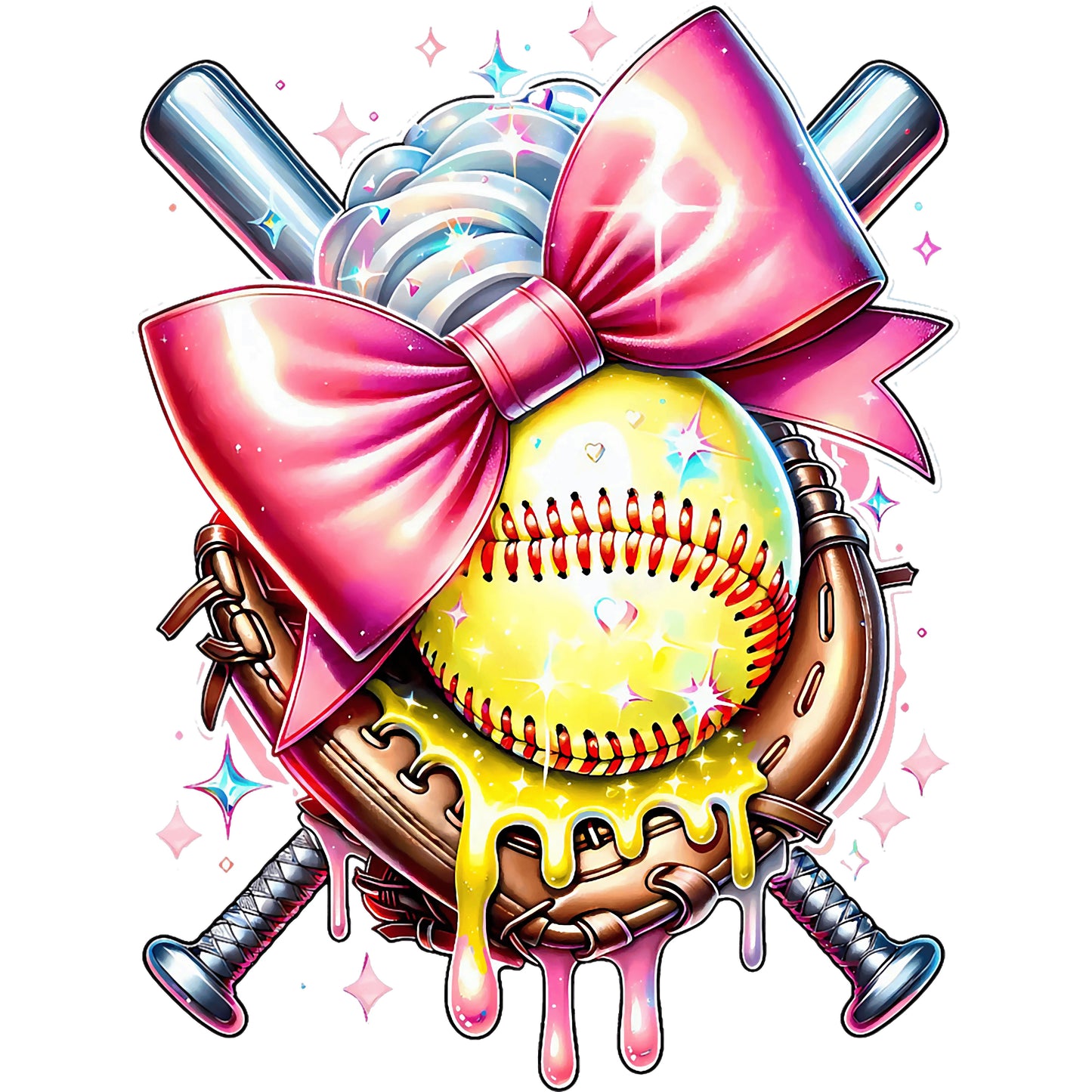 Bats Glove Ball Pink Bow