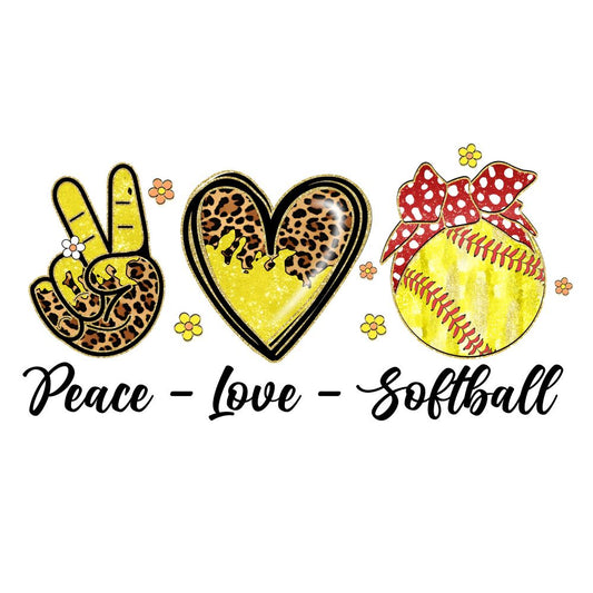 Leopard Peace Love Softball