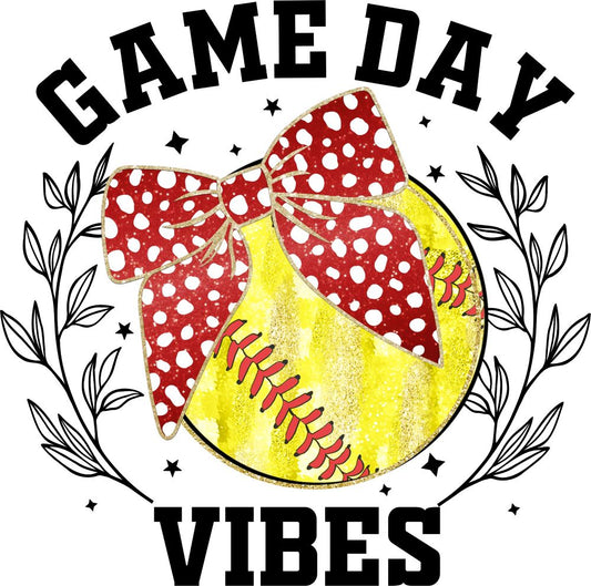 Game Day Vibes Red White Dot bow