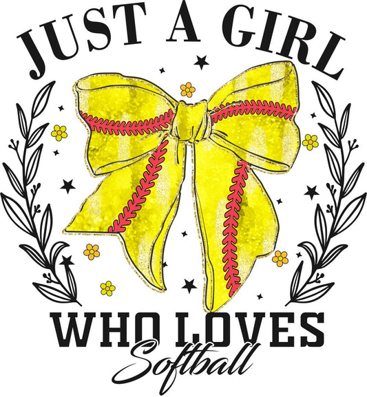 Softball Bow Just a Girl who loves Softball