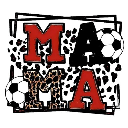 Mama Red Black Leopard Soccer