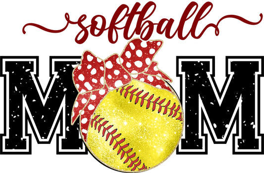 Softball Mom Red White Dot