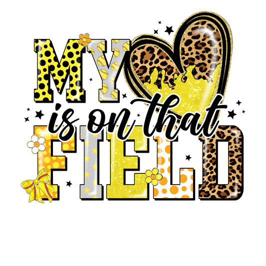 My Heart is on that field yellow bow
