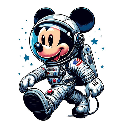 Mickey Walking in Space Suit