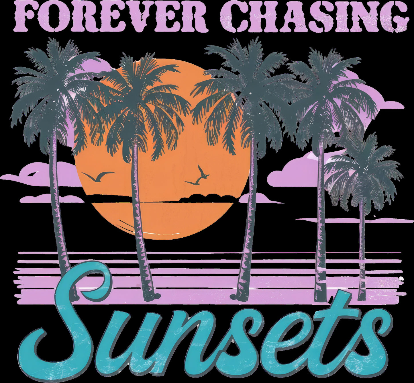 Forever Chasing Sunset Purple and Aqua