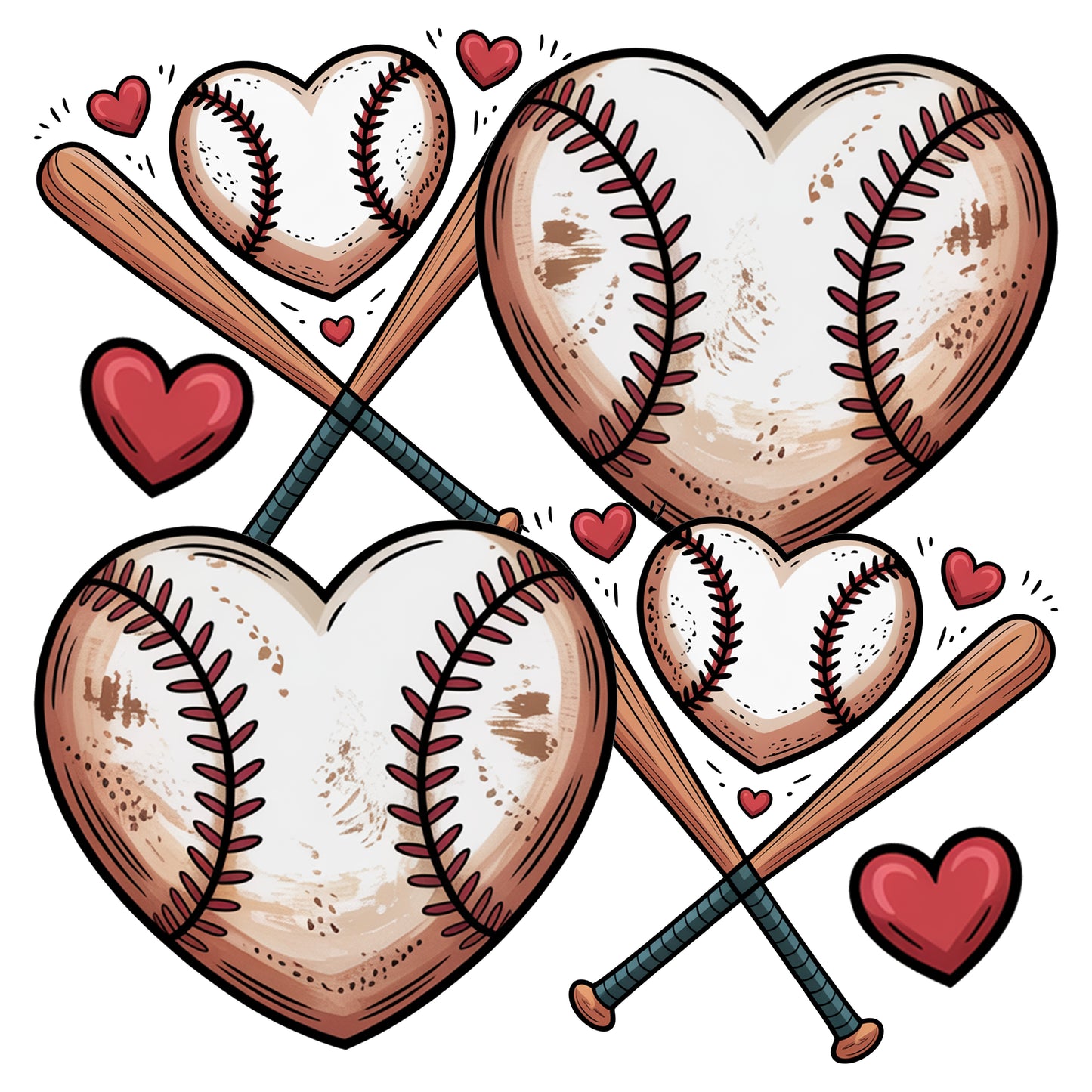 Retro Baseball Valentine Day