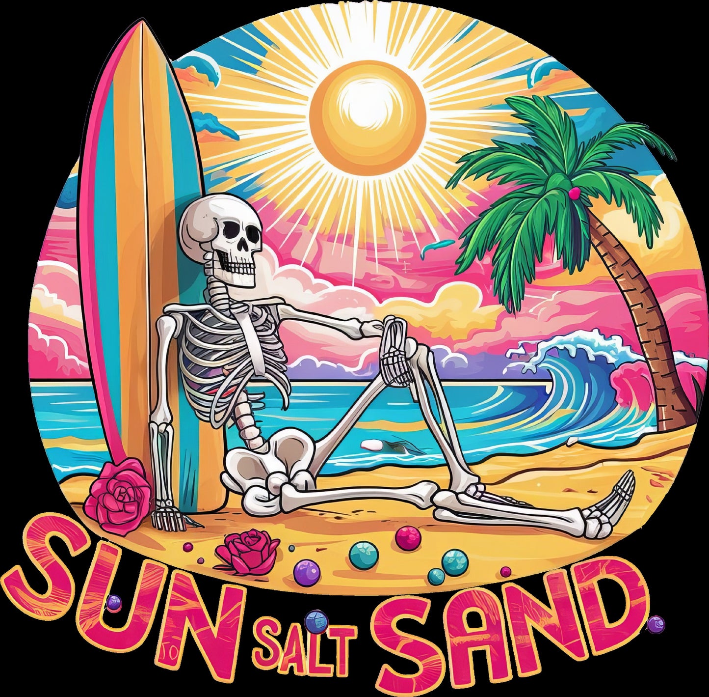 Sun Salt Sand Skeleton Surfboard