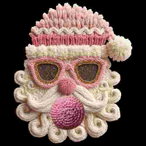 Faux Crochet Santa Blowing Bubble