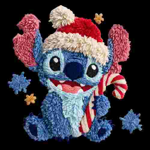 Faux Crochet Stitch Candy Cane