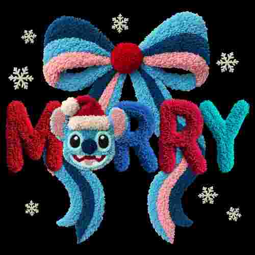 Faux Crochet Merry Stitch Bow