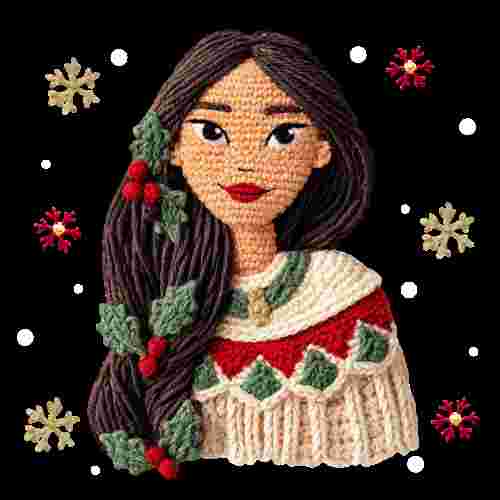 Faux Crochet Pocahontas
