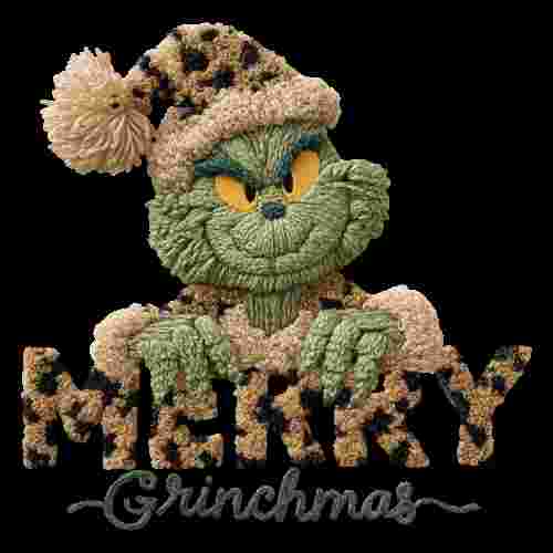 Faux Crochet Leopard Merry Christmas