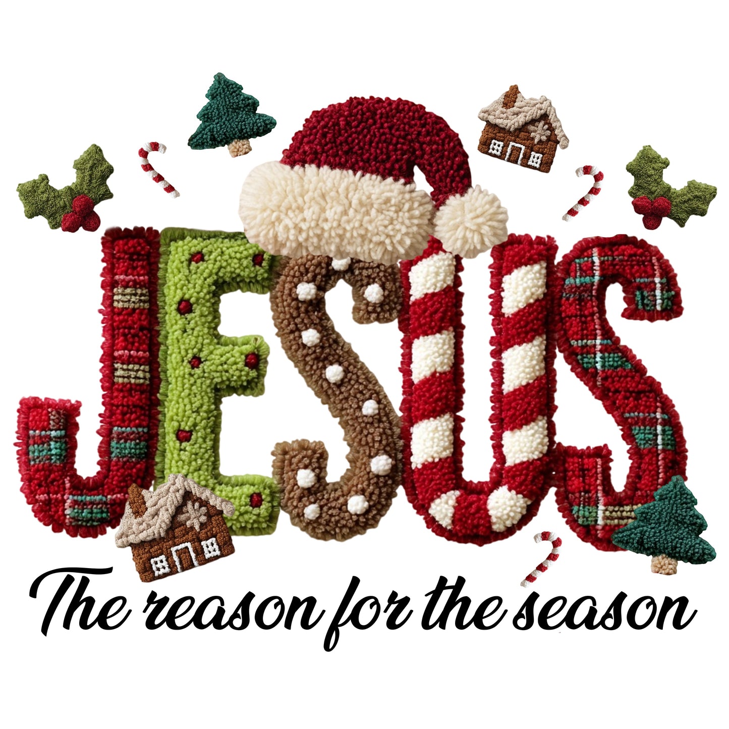 Faux Crochet Jesus the Reason for Season