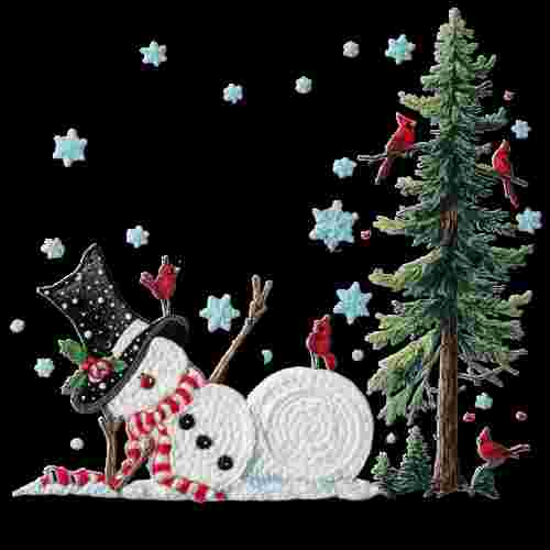Faux Crochet Snowman Laying Down