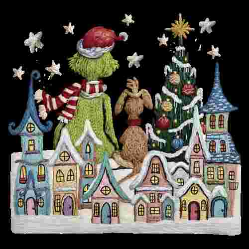 Faux Crochet Grinch Village