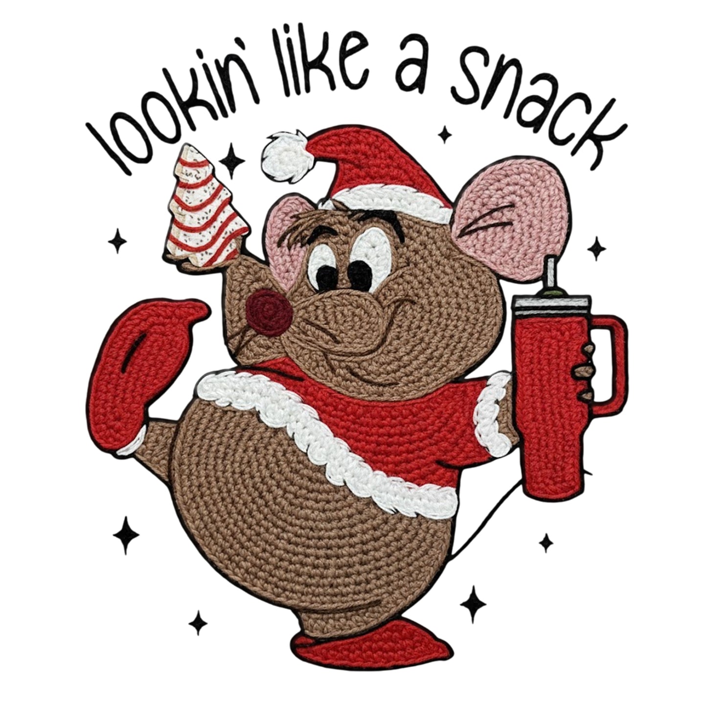 Faux Crochet Mouse with Cup