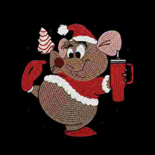 Faux Crochet Mouse with Cup 2