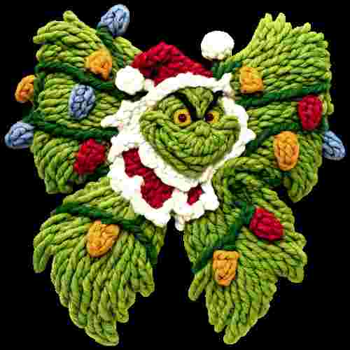 Faux Crochet Grinch Bow