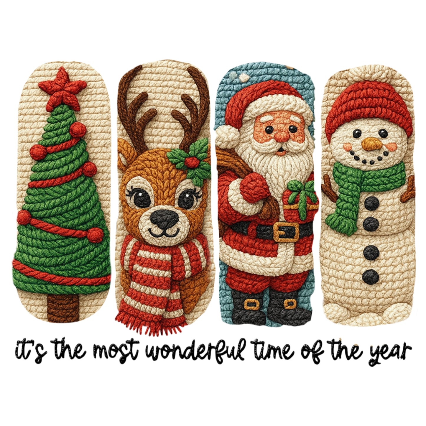Faux Crochet Christmas Blocks