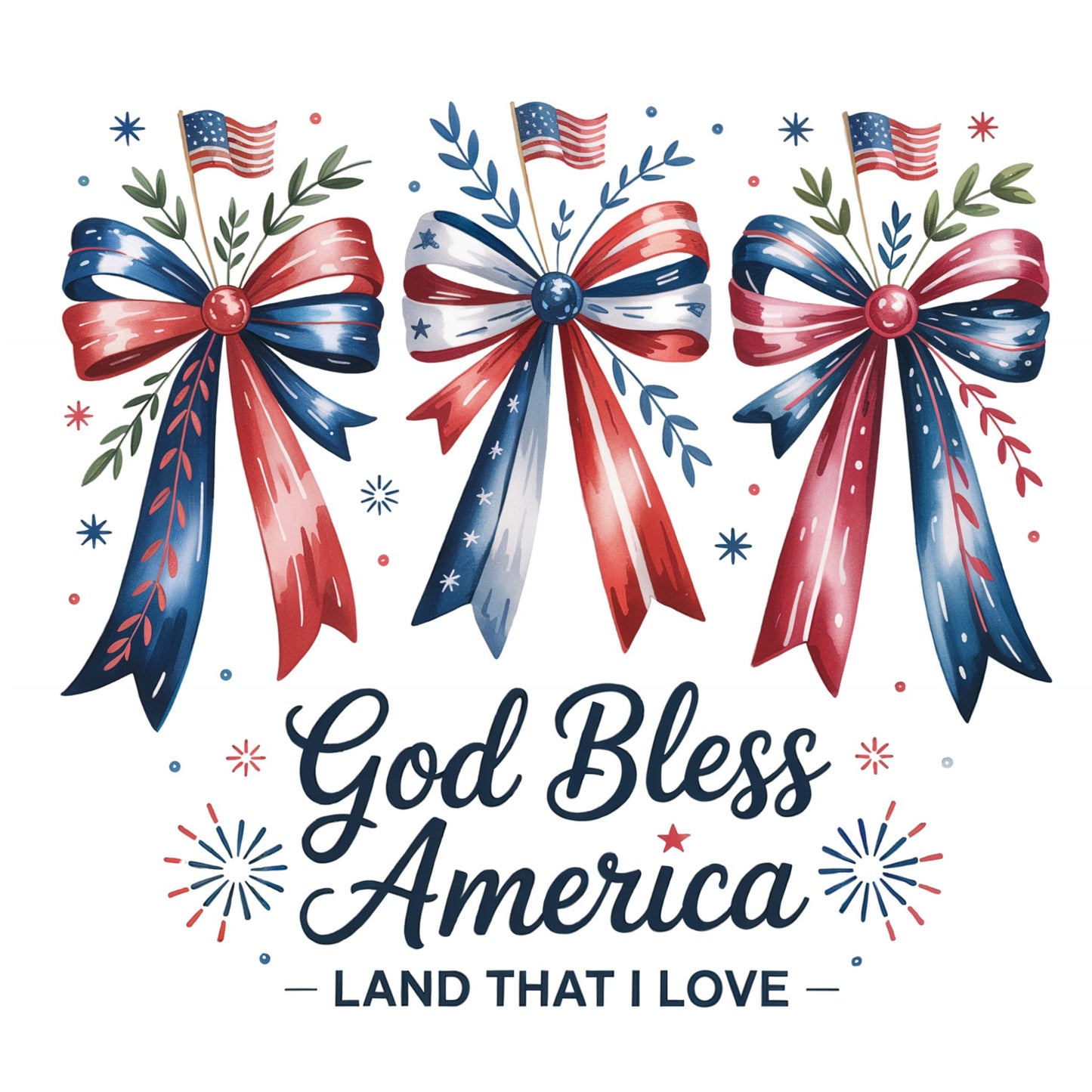 Flag Bow God Bless America