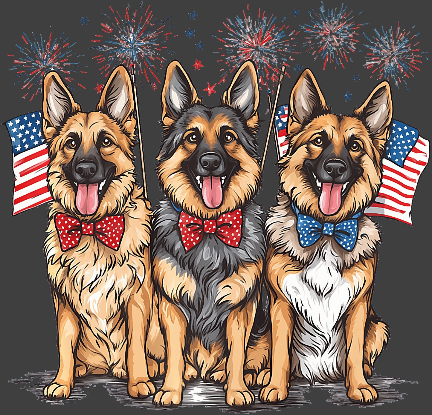 German Shepherd 4th of July