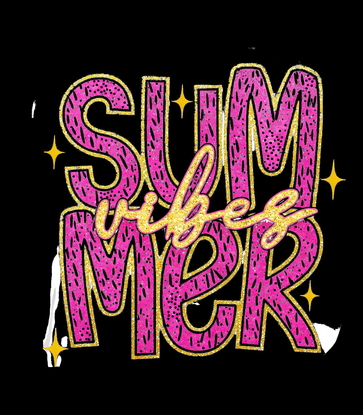 Hot Pink Gold Glitter Summer Vibe
