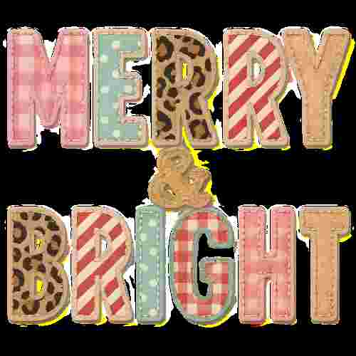Faux Embroidery Merry and Bright