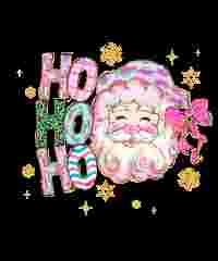 Pink Brushstoke Santa PNG