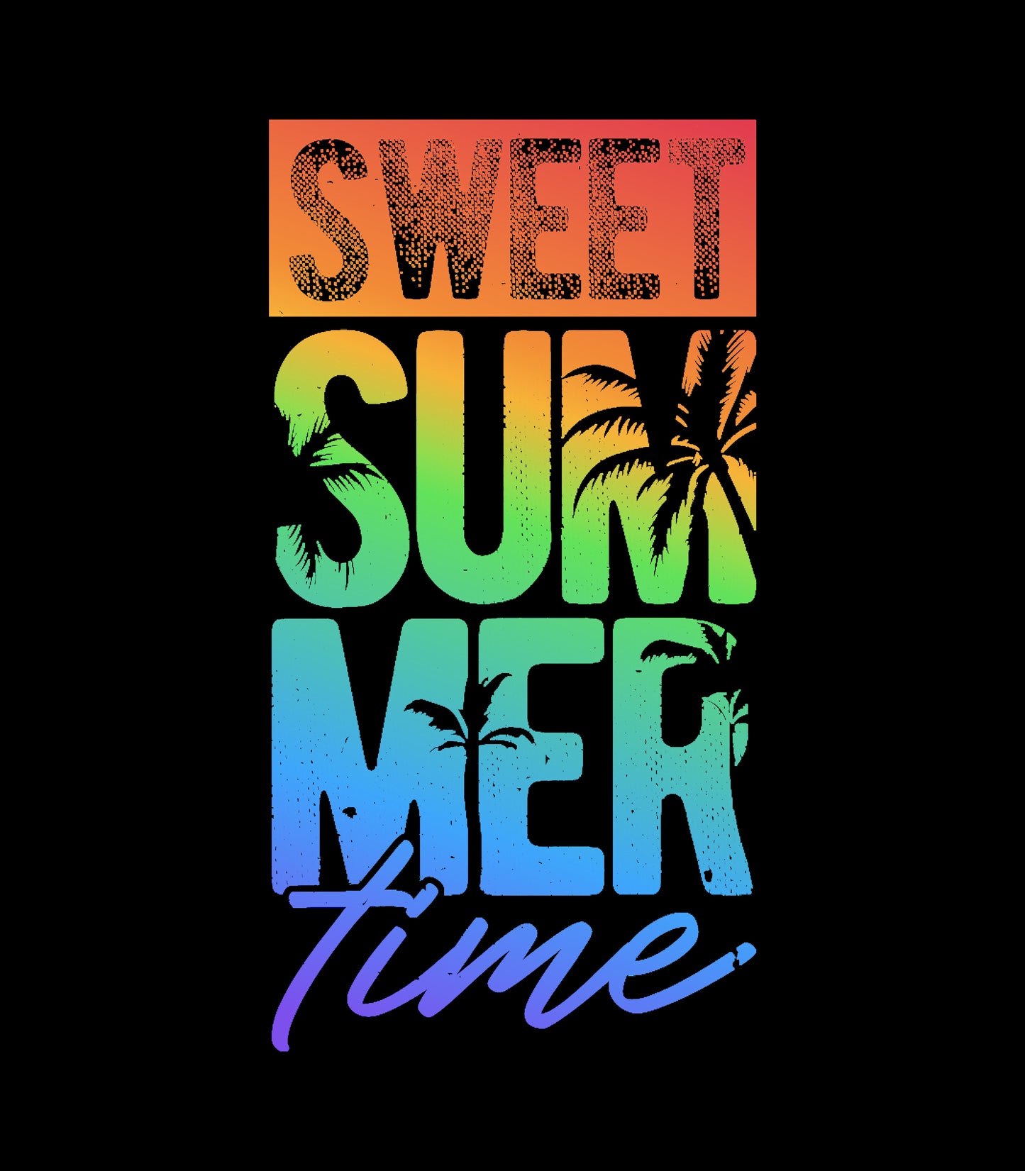 Retro Rainbow Summer Time