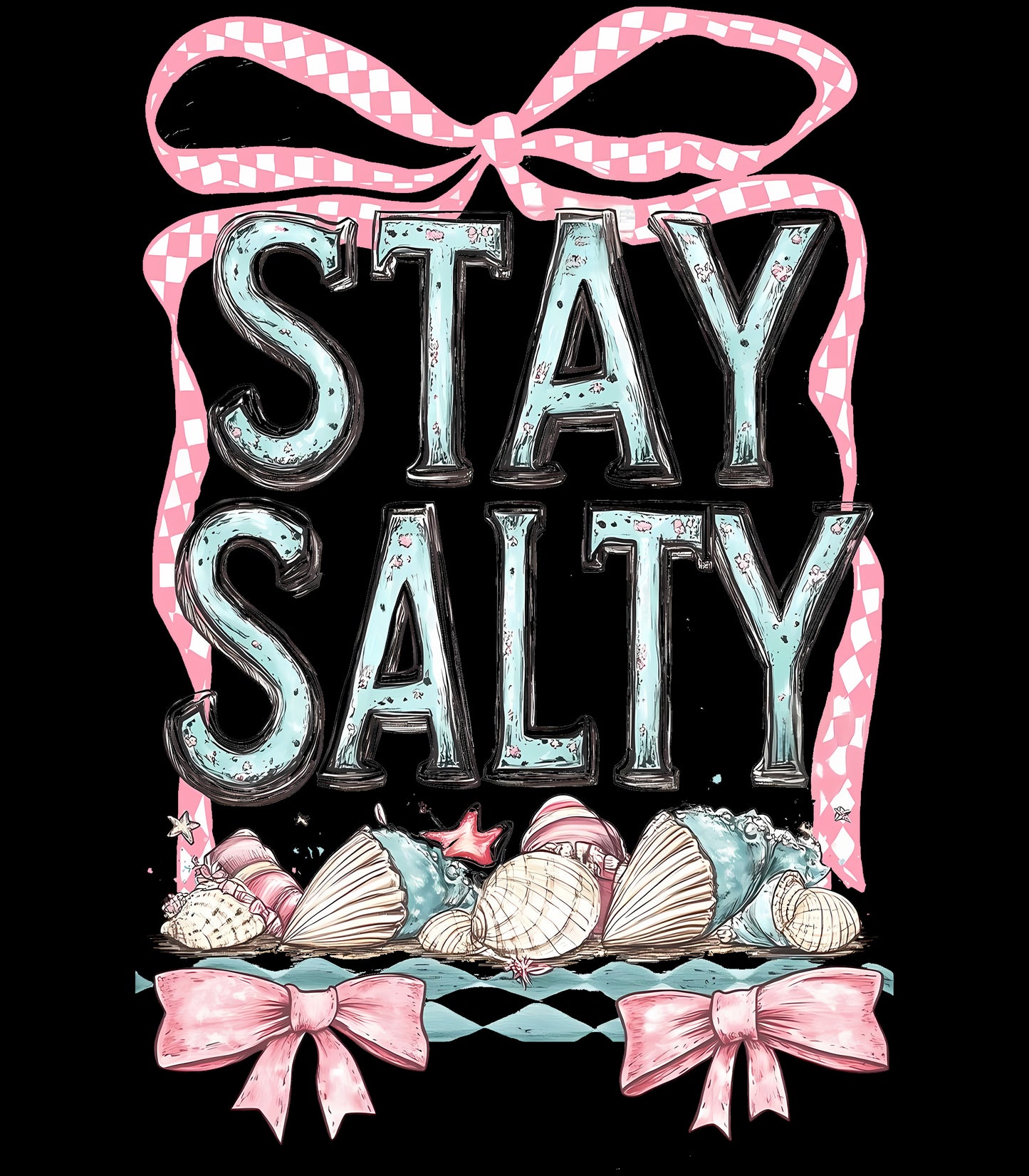 Stay Salty Checkered Pink