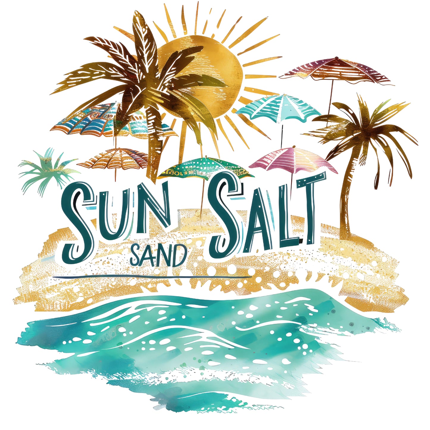 Sun Sand Salt Color Drawing