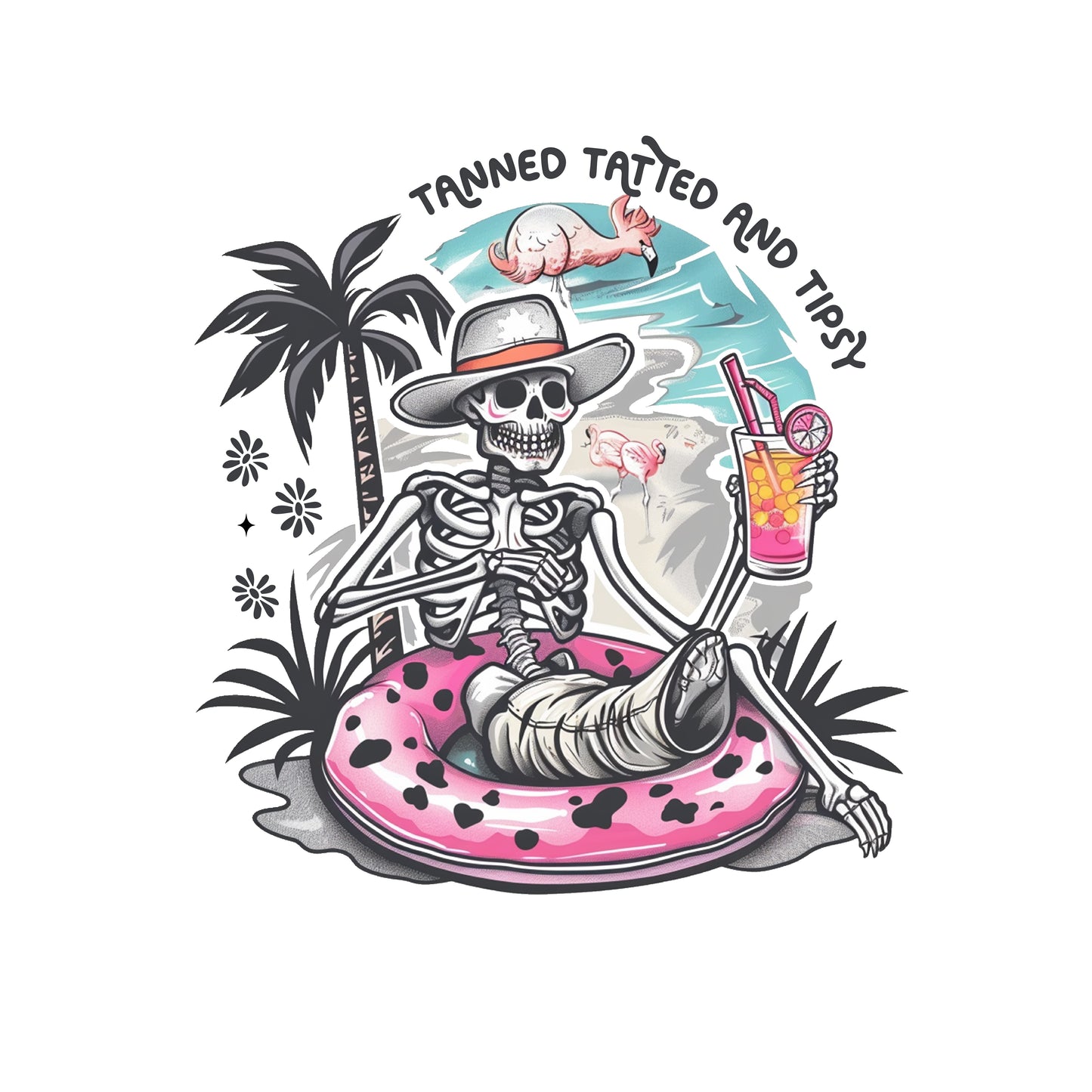 Tanned Tatted and Tipsy Skeleton