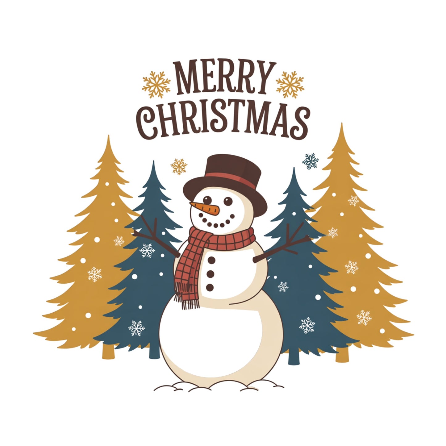 Merry Christmas Snowman Yellow/Blue