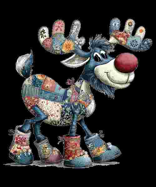Quilt Moose with Shoes - DMDCreations