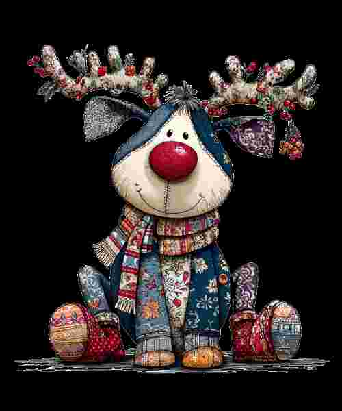 Quilt Moose Red Nose - DMDCreations