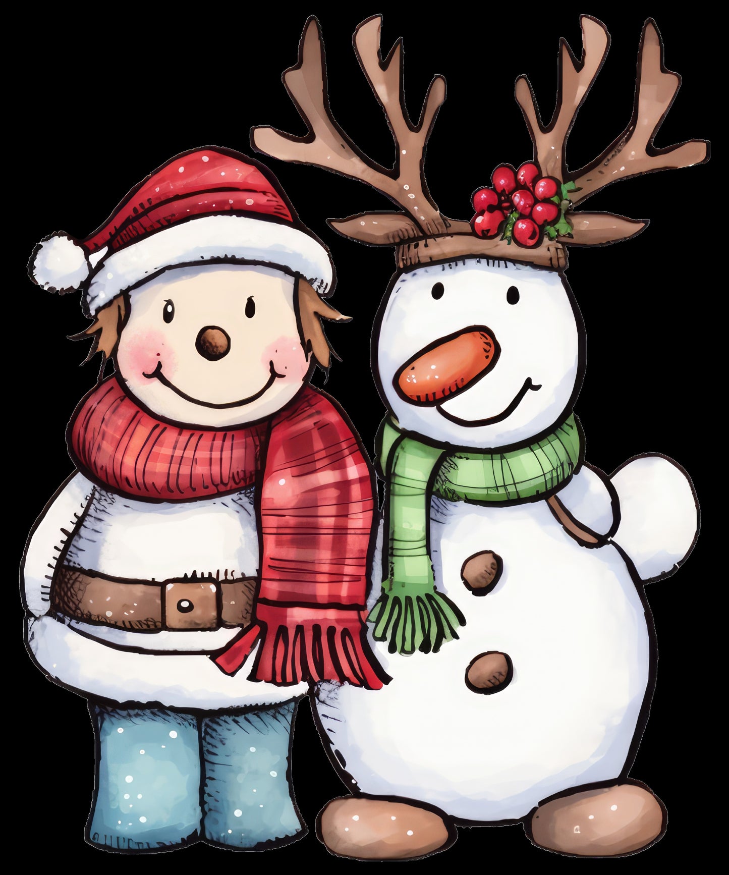Snowman and Girl