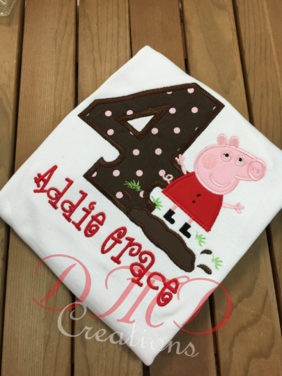 Peppa Pig in mud Shirt, Pig in mud Shirt, Peppa Pig birthday shirt - DMDCreations