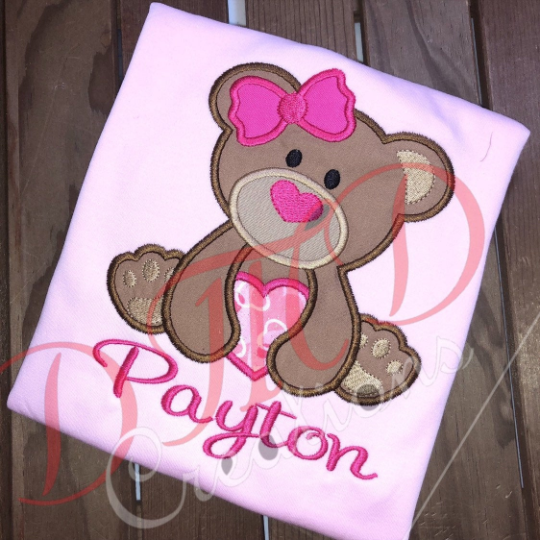 Bear with Bow and Heart Shirt, Valentine's Day Bear Shirt - DMDCreations