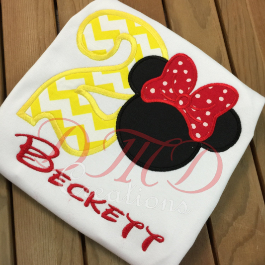 Minnie Mouse Head Shirt, Minnie Birthday Shirt, Mouse Head Birthday - DMDCreations
