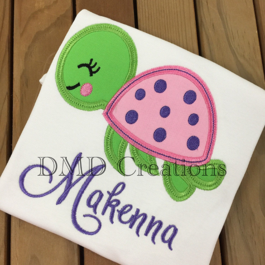 Sea turtle Applique Shirt, Cute Sea Turtle Shirt - DMDCreations